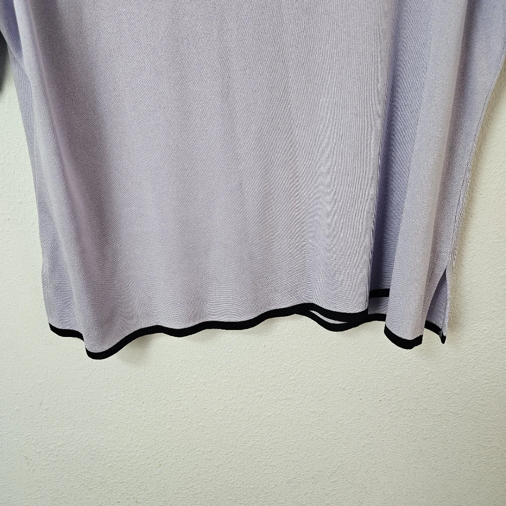 Exclusively Misook Purple Lavender Short Sleeve Top Size XL